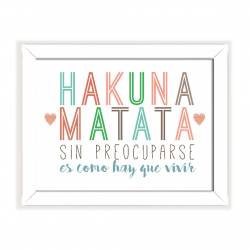 Cuadro Hakuna Matata 13x18 cm