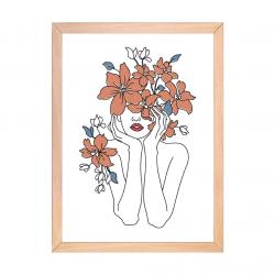 Cuadro Mujer con Flores 20x30 cm