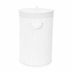 Cesto de Ropa Plegable de Bambú y Tela