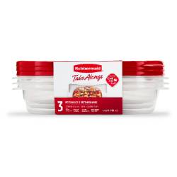 Set x3 Organizadores Herméticos Rubbermaid Take Along Rojo