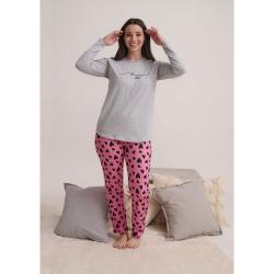 Pijama Mujer Estampado Corazones Talle 1-4
