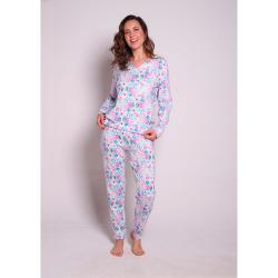 Pijama Mujer Estampado Print Flores Talle 46-52