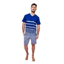 Pijama Hombre Eyelit Manga Corta Rayas Talle S-XXL