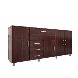 Organizador Muebles Orlandi 4 Estantes 5 Puertas Wengue