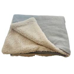 Manta Wafle Corderito 150x100 Gris
