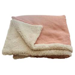Manta Wafle Corderito 150x100 Rosa