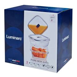 Set x3 Contenedores Cuadrados Luminarc
