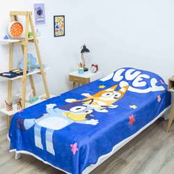 Frazada Con Corderito 1 1/2 Plaza 150x220 Bluey