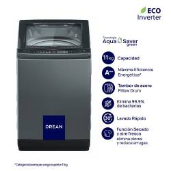 Lavarropas Inverter Drean Carga Superior 11 Kg LPDR1165LG