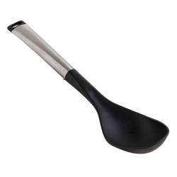 Cuchara De Nylon Negro Y Mango De Acero 34 Cm