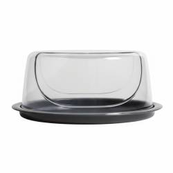 Campana De Plastico Transparente Con Base Gris 34x15 cm