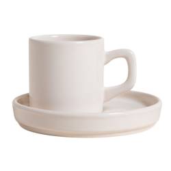 Juego de Taza y Plato Net Crema 110 Ml