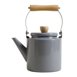 Pava Enlozada Gris Con Manija De Madera 2L