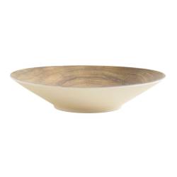 Bowl De Fibra De Bamboo Conico Sumatra Simil Madera Y Beige 28x6 cm