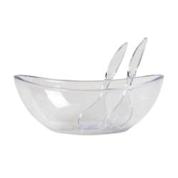 Ensaladera Con Cubiertos De Acrílico Square Transparente 3350 Ml