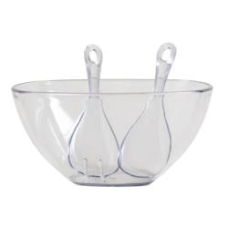 Ensaladera Con Cubiertos De Acrílico Gla Glas Transparente 3300 Ml