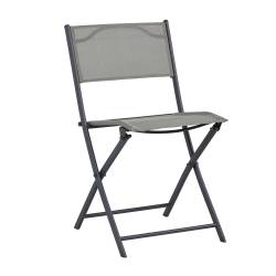 Silla Plegable Acero Gris