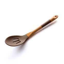 Cuchara Acanalada de Bambú y Silicona
