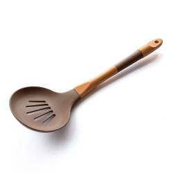 Cuchara Acanalada de Bambú y Silicona