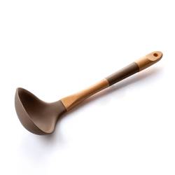 Cuchara para Sopa de Bambú y Silicona