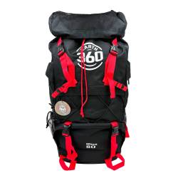 Mochila Camping Traful Negro y Rojo 68x33,5x22,5cm
