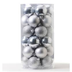 Pack x30 Esferas 6cm Plateado