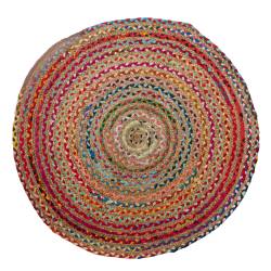 Alfombra Circular de Yute 100cm Multicolor
