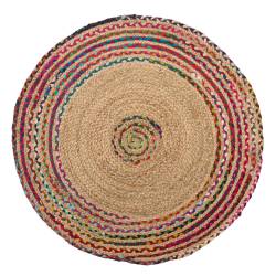 Alfombra Circular de Yute 100cm Multicolor