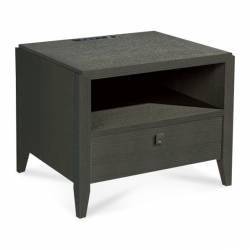 Mesa De Luz Inteligente 1 Cajón Gris Roble