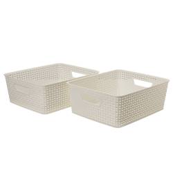 Set x2 Canastos Ratan 12Lts Cocina & Bazar