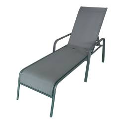 Reposera Plegable Acero Gris