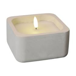 Vela Led Cemento 12x12Cm Cuadrada Cool Basic