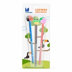 Lápices con Goma La Anónima x3