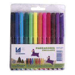 Marcadores La Anónima de Colores Clásicos x12