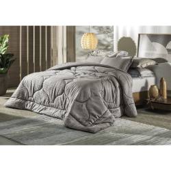 Acolchado Poliéster Altenburg 260x240 Veludo Gris