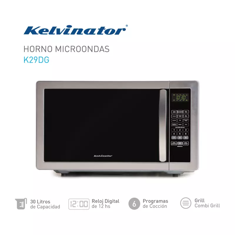 Microondas Kelvinator 29 Lts DIG K29DG-F - La Anónima Online