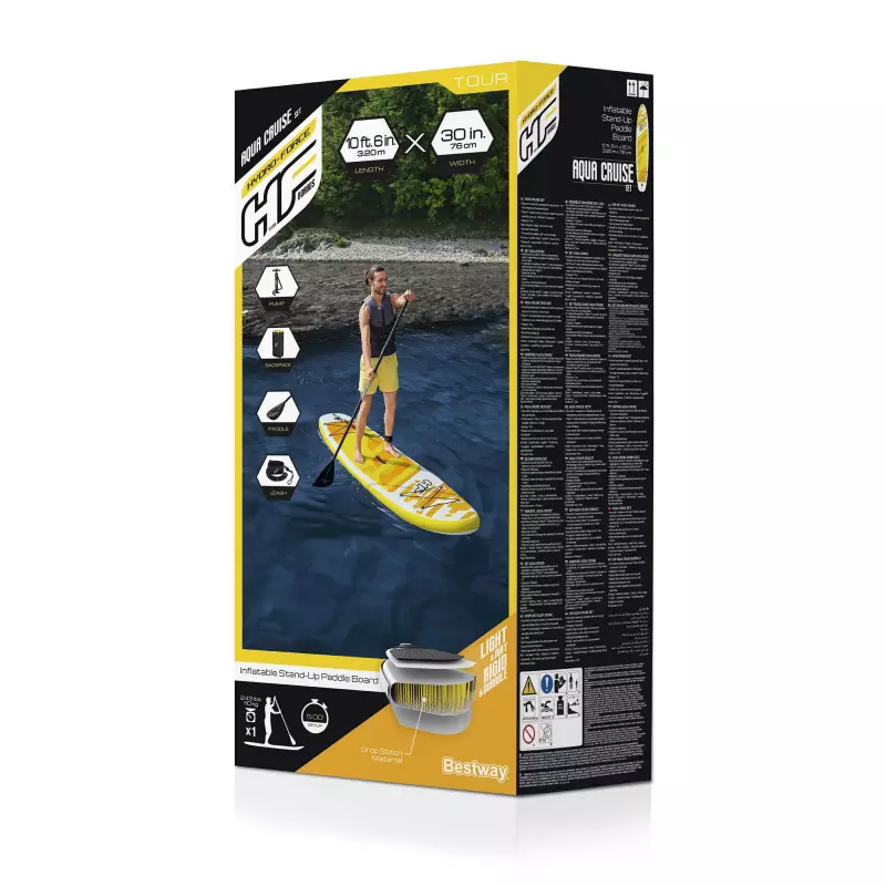 Juego de tabla de paddle surf hinchable negro 320x76x15 cm