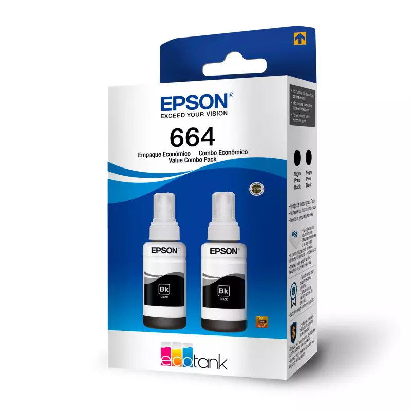 ▷ Epson Botella de Tinta Negra 664 T664120-AL ©